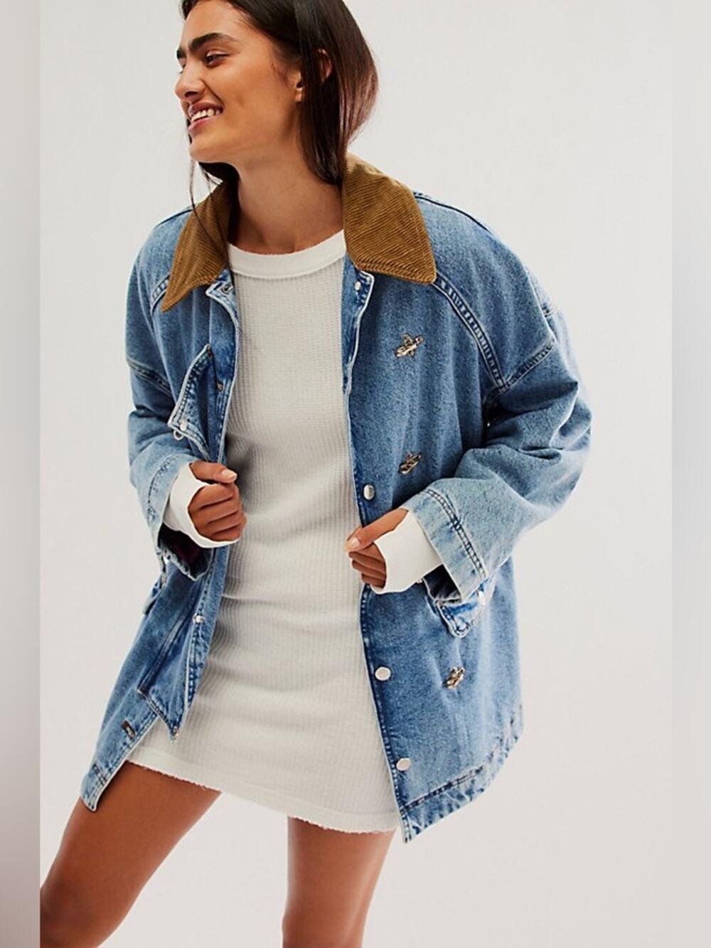 Free People Denim Barn Jacket, NWT, Size XL